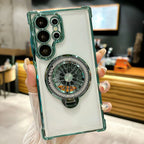 Luxury Magnetic Shockproof Half-Wrapped Case with Ring & Holder | Compatible with Samsung S20-S25 Series