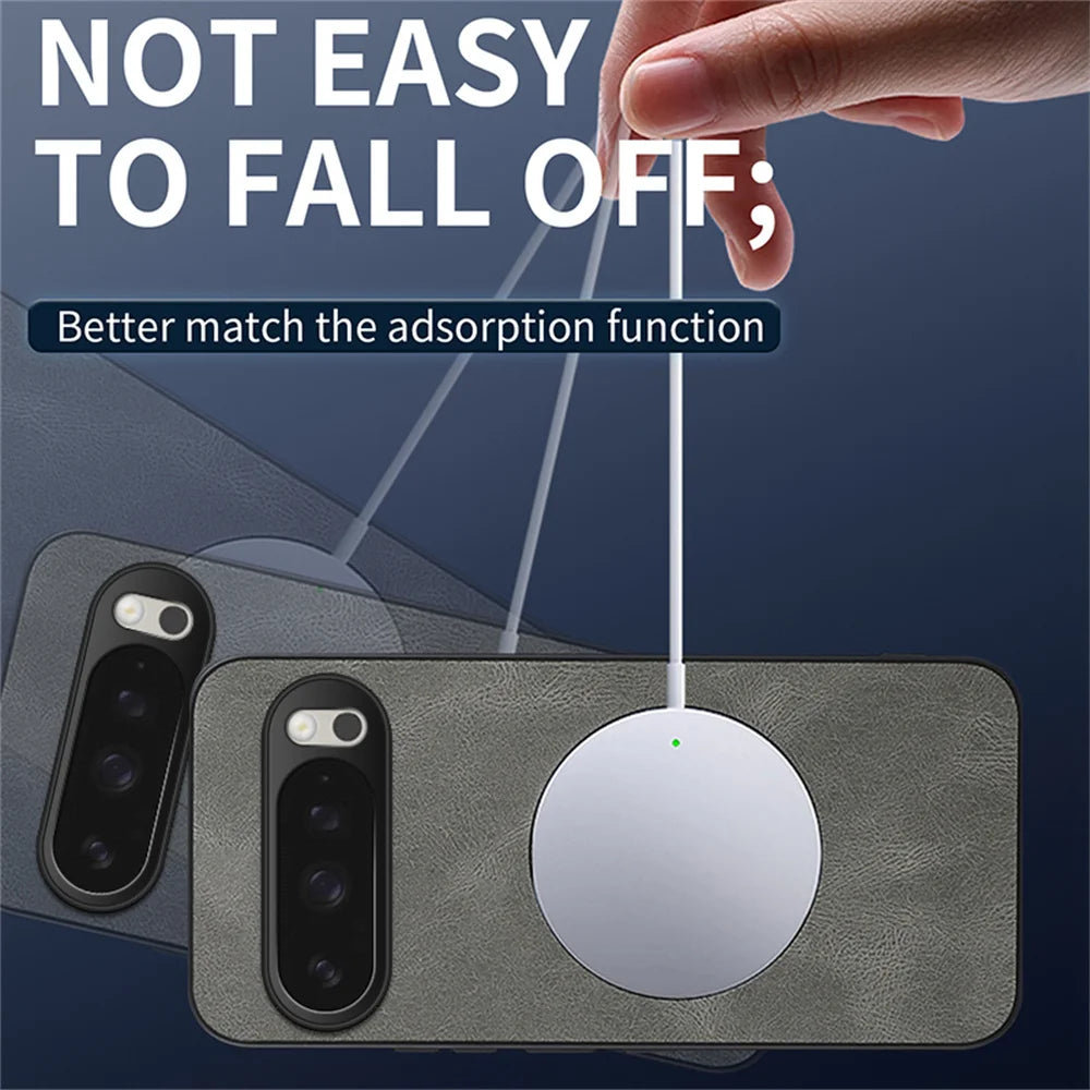 Google Pixel Luxury Classic PU Leather Magnetic Full-Coverage Magsafe Case